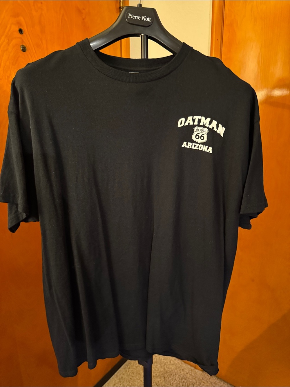 Gildan Black Short Sleeve Tee with White Oatman Route 66 Graphic